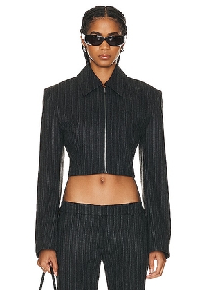 Acne Studios Crop Jacket in Charcoal Grey - Charcoal. Size 42 (also in 34).