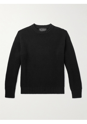 Alanui - Ribbed Cashmere and Cotton-Blend Sweater - Men - Black - XS
