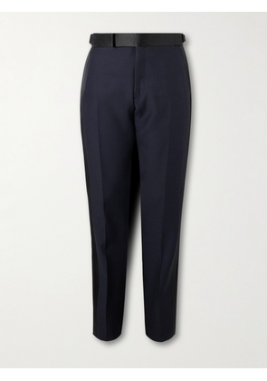 TOM FORD - Straight-Leg Wool and Silk-Blend Tuxedo Trousers - Men - Blue - IT 46