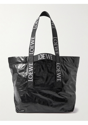 LOEWE - Distressed Leather Tote Bag - Men - Black