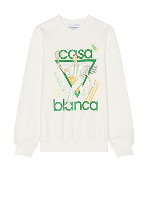 Casablanca Le Jeu Printed Sweatshirt in Off-white - Ivory. Size M (also in L, XL/1X).