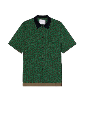 Sacai Floral Print Shirt in Green - Green. Size 2 (also in 3, 4).