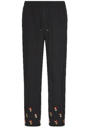 HARAGO Embroidered Pants in Black - Black. Size M (also in L, XL/1X).