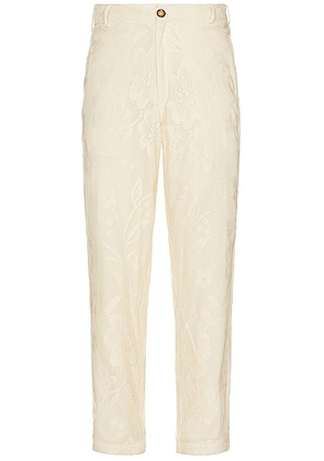 HARAGO Lace Pants in Off White - White. Size M (also in L, S, XL/1X).