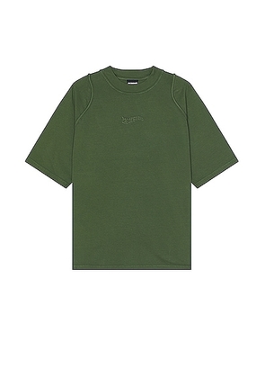 JACQUEMUS Le T-Shirt Camargue in Dark Green - Green. Size S (also in M).