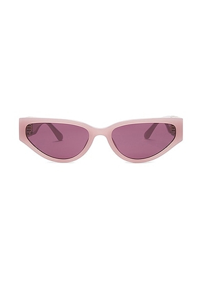 Linda Farrow Tomie Sunglasses in Lilac  Light Gold  Matte Light Gold  Purple - Rose. Size all.