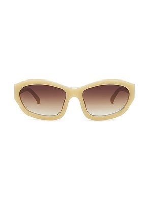 Dries Van Noten DVN 215 Sunglasses in Hay  Silver  & Brown Gradient - Cream. Size all.
