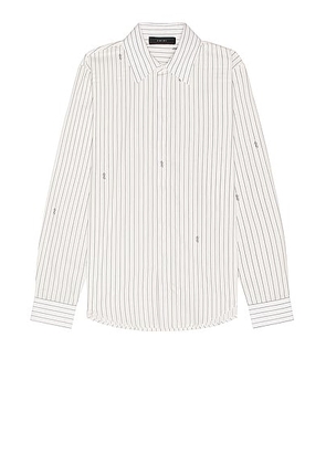 Amiri Stack Pinstripe Shirt in White - White. Size 46 (also in 48, 50, 52).