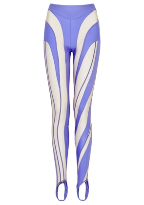 Mugler Spiral Panelled Stirrup Leggings - Lilac - 8