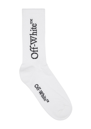 Off-white Logo-intarsia Stretch-cotton Socks - M