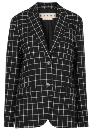 Marni Checked Wool Blazer - Black - 46 (UK14 / L)
