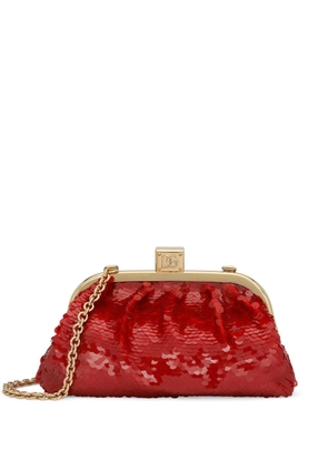 Dolce & Gabbana Maria sequin-embellished clutch bag - Red