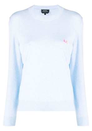 A.P.C. embroidered-logo jumper - Blue