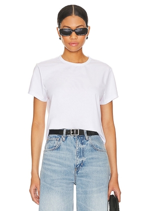 Cuts Almost Friday Tee Cropped in White. Size L, M, XL/1X.