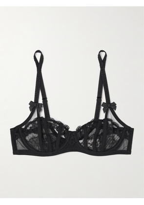 AGENT PROVOCATEUR Tanya cutout Leavers lace and stretch-satin underwired  bra