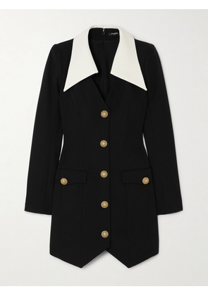 Balmain - Button-embellished Wool Mini Dress - Black - FR34,FR36,FR38,FR40,FR42,FR44