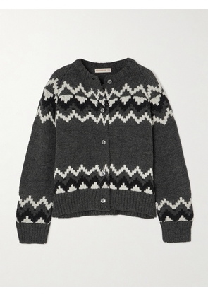 &Daughter - Jacquard-knit Wool Cardigan - Gray - x small,small,medium,large,x large