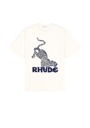 Rhude Leopard Tee 2 in White. Size L, S, XL/1X.