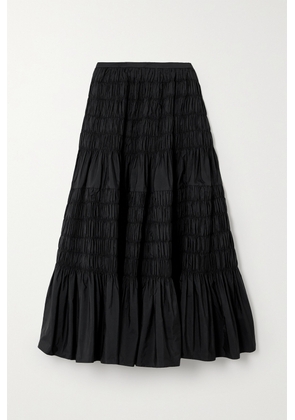Molly Goddard - Lauren Shirred Taffeta Midi Skirt - Black - UK 6,UK 8,UK 10,UK 12,UK 14