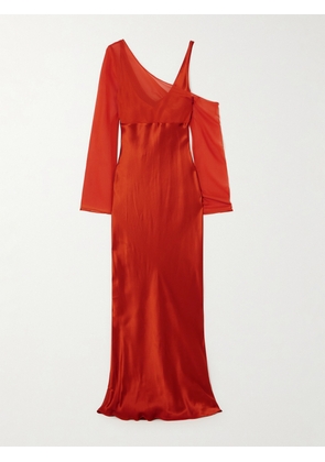 BEARE PARK - Layered Silk-satin And Georgette Maxi Dress - Orange - UK 6,UK 8,UK 10,UK 12,UK 14,UK 16