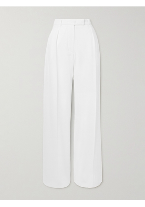 16ARLINGTON - Herus Pleated Crepe Wide-leg Pants - White - UK 6,UK 8,UK 10,UK 12,UK 14