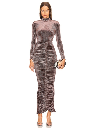 Michael Costello x REVOLVE Lana Gown in Taupe. Size L, M, S, XL, XXS.