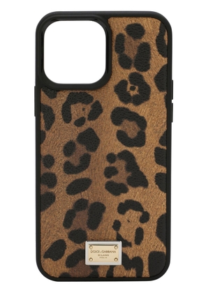 Dolce & Gabbana leopard-print iPhone 13 Pro Max case - Brown