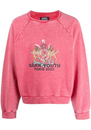 Liberal Youth Ministry graphic-print cropped sweatshirt - Red