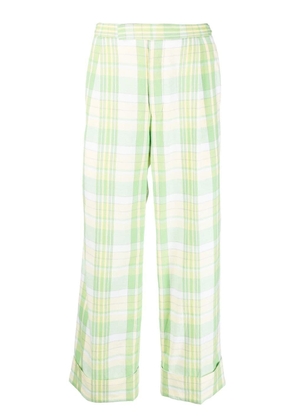 Thom Browne checked cropped trousers - Green