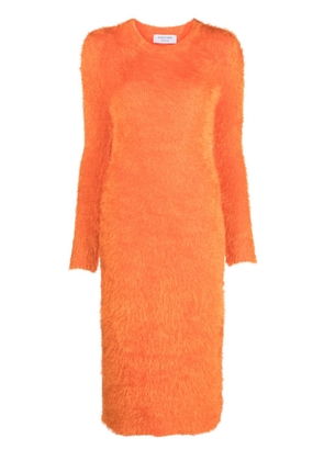 Marine Serre Crescent-motif knitted maxi skirt - Orange