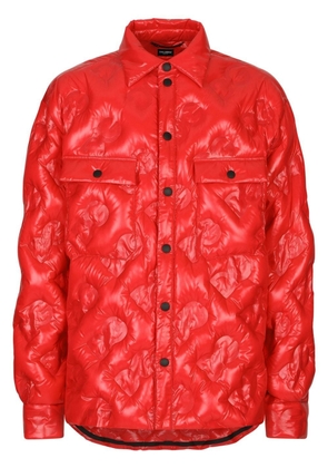Dolce & Gabbana logo-debossed quilted shirt jacket - Red