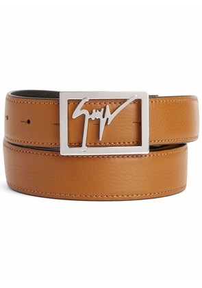 Giuseppe Zanotti Linum logo-buckle leather belt - Brown