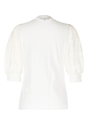 Veronica Beard Coralee lace-sleeve blouse - White