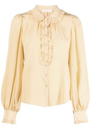 Ulla Johnson ruffle-trim silk shirt - Yellow