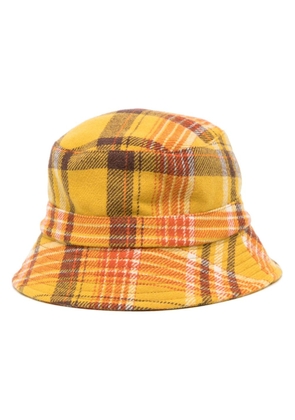 YMC check-pattern wool bucket hat - Yellow