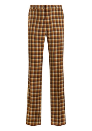 ETRO check-pattern wool trousers - Brown