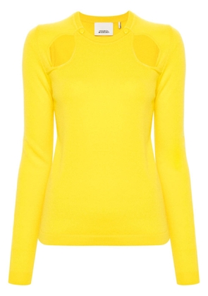 ISABEL MARANT cut-out cashmere top - Yellow