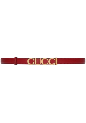 Gucci logo-buckle leather belt - Red