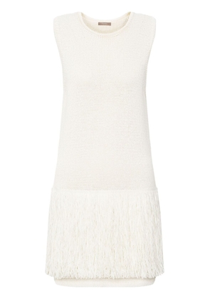 12 STOREEZ fringed sleeveless knit top - White