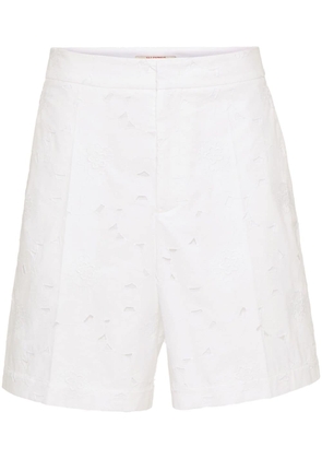 Valentino Garavani broderie-anglaise cotton bermuda shorts - White