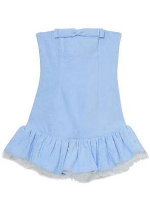 SHUSHU/TONG bow-detail strapless minidress - Blue