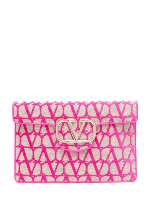 Valentino Garavani Locò Toile Iconographe clutch - Pink