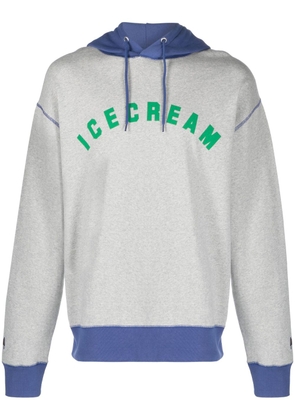 ICECREAM logo-print cotton hoodie - Grey