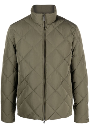Boggi Milano zip-up diamond-quilted jacket - Green