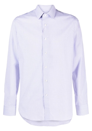 Canali gingham check-pattern cotton shirt - Purple