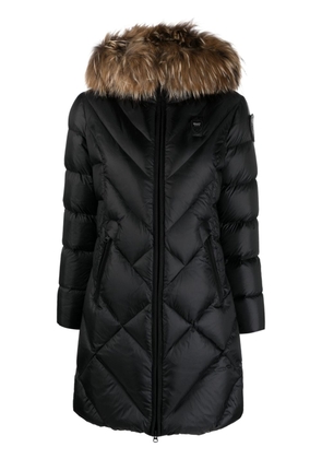 Blauer fur-trimmed hood padded coat - Black