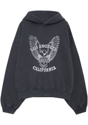 ANINE BING Alec Los Angeles California print hoodie - Black