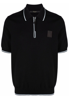 Billionaire short-sleeve zipped polo shirt - Black