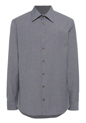 Vivienne Westwood Orb-embroidery check-pattern shirt - Grey