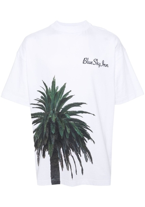 BLUE SKY INN palm tree-print cotton T-shirt - White